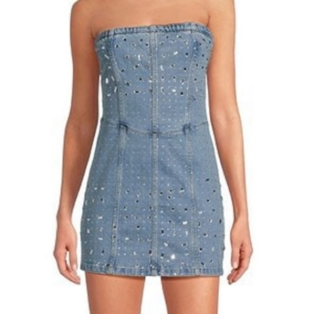 Gianni Bini Denim Rhinestone Dress